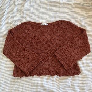 Zara rust breezy knit sweater